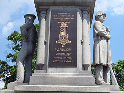 Port Huron's GAR monument in Pine Grove park. Photo ©2014 Look Around You Ventures LLC.